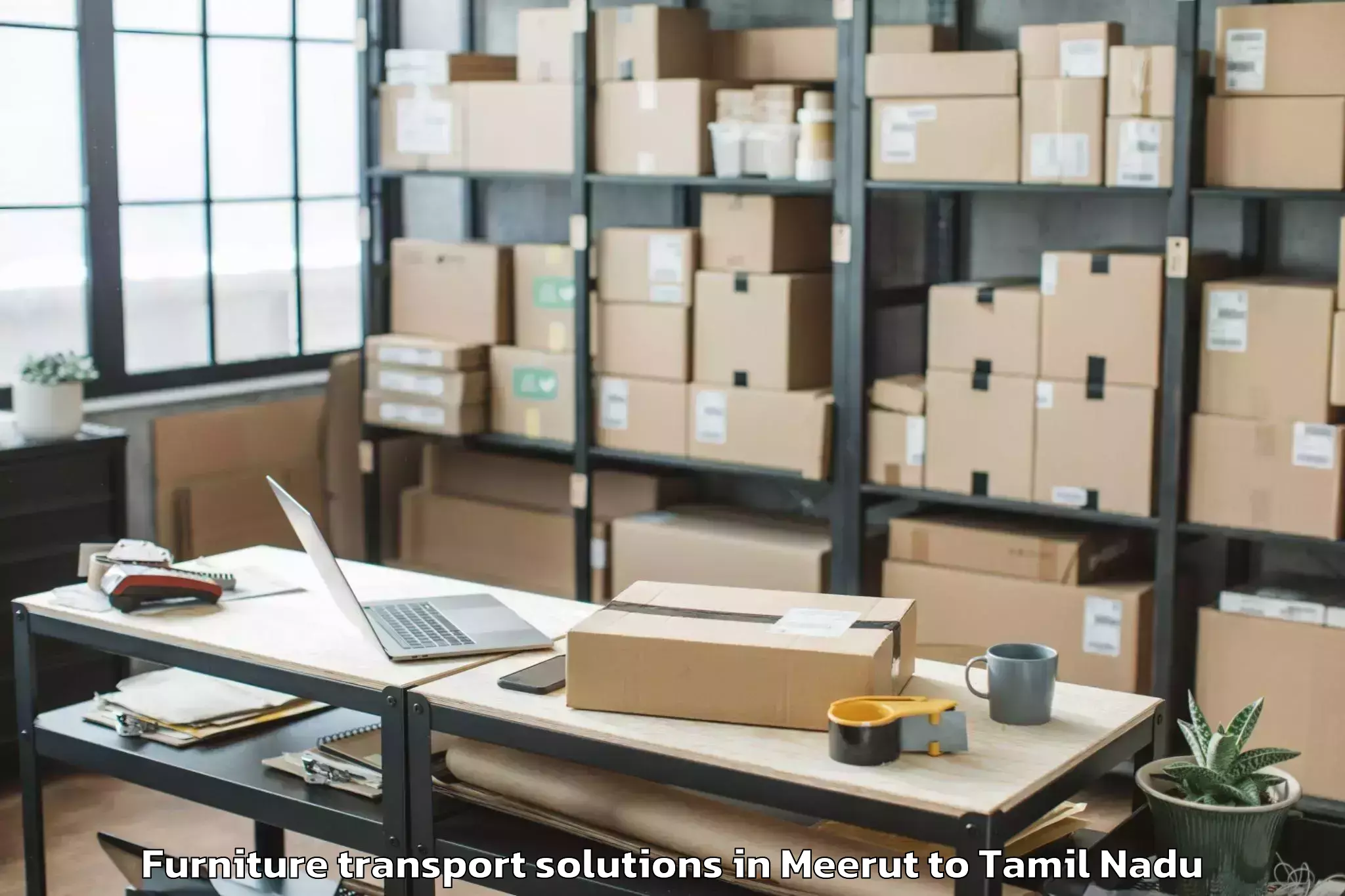 Expert Meerut to Annavasal Furniture Transport Solutions